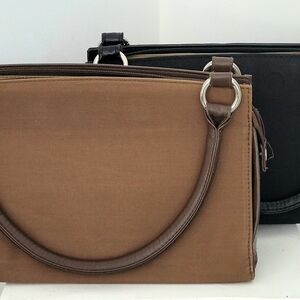 Elegant Brown and Black Women's Handbag